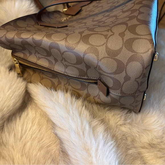Coach Tan and Brown Signature Tote - Picture 4 of 8